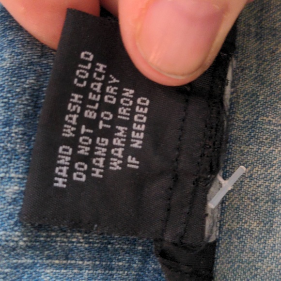 EUC Multiples Size M Denim Jacket Shell Button Trim Lightweight Distressed Boho - Picture 10 of 10